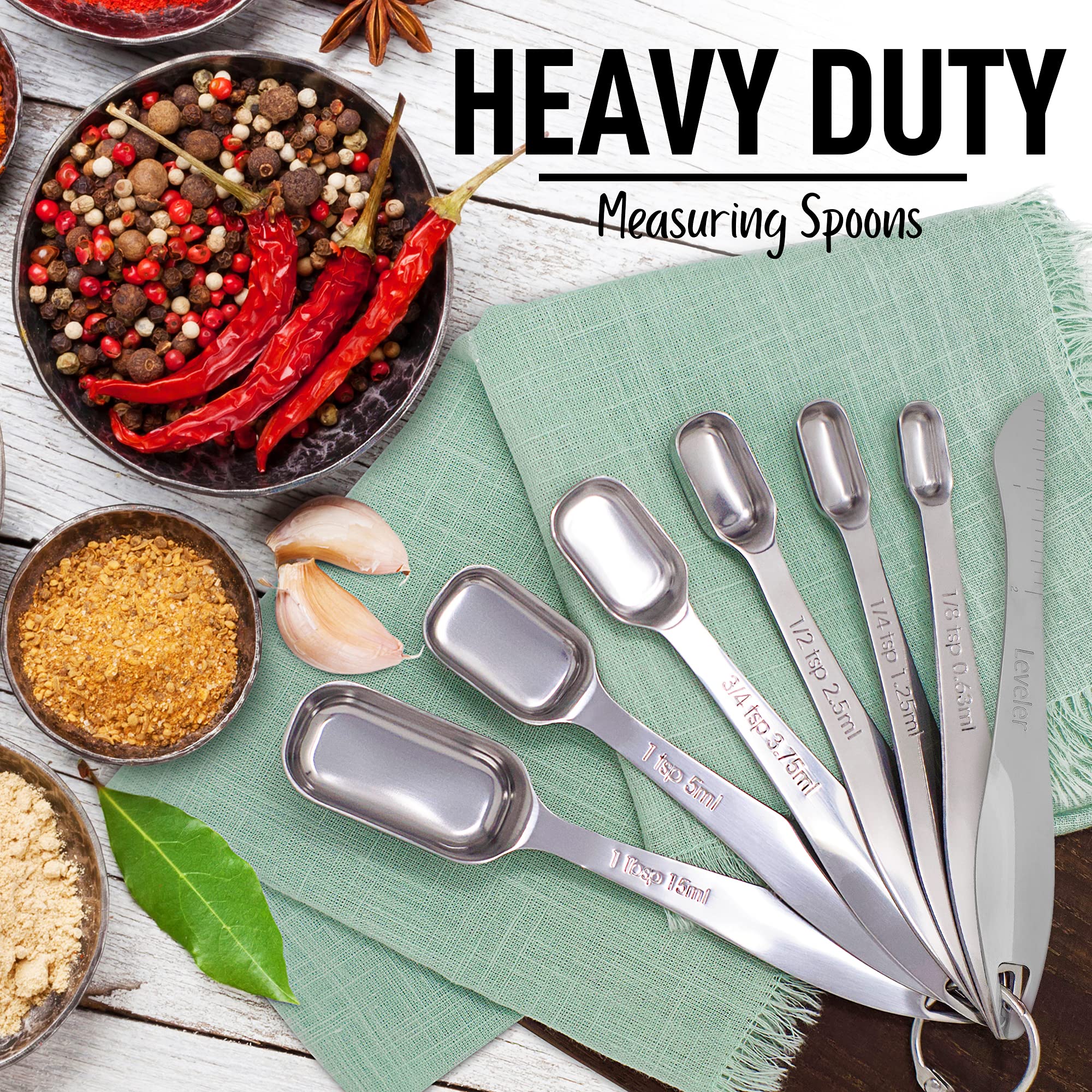 Heavy-Duty Stainless Steel Measuring Spoons